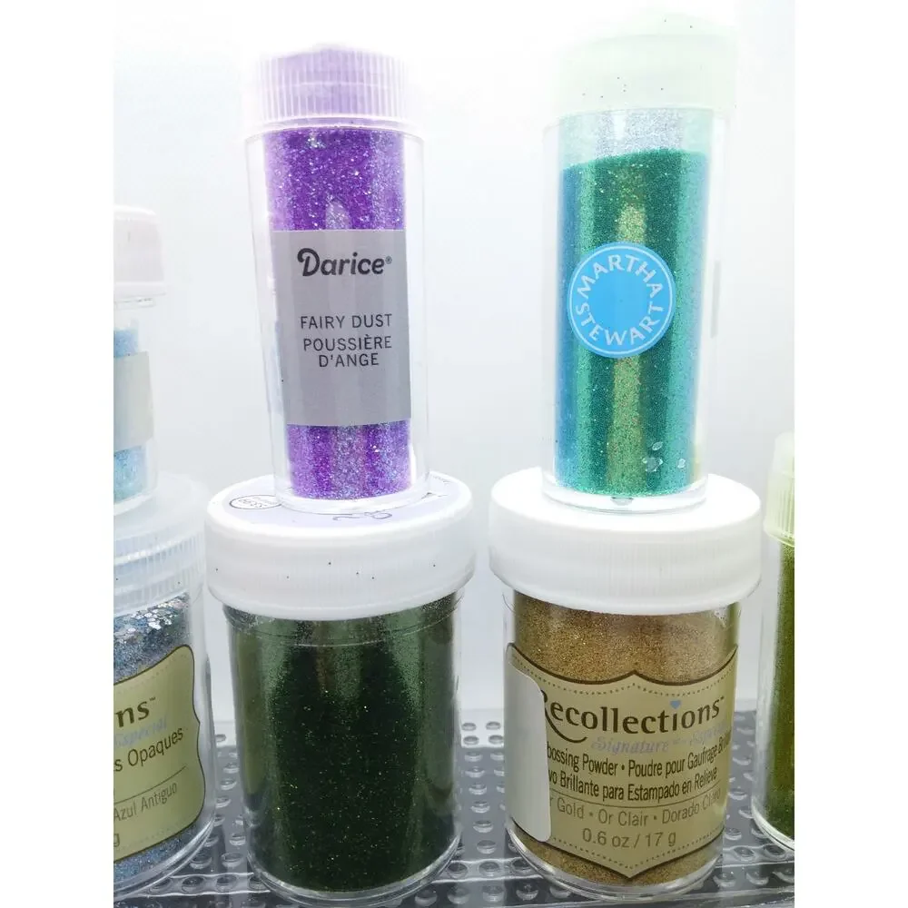 Recollections Darice Mixed Lot Glitter 8 Bottles Fine Craft DIY Scrapbooking